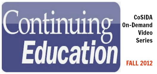 Fall 2012 CoSIDA online continuing education schedule (on-demand)